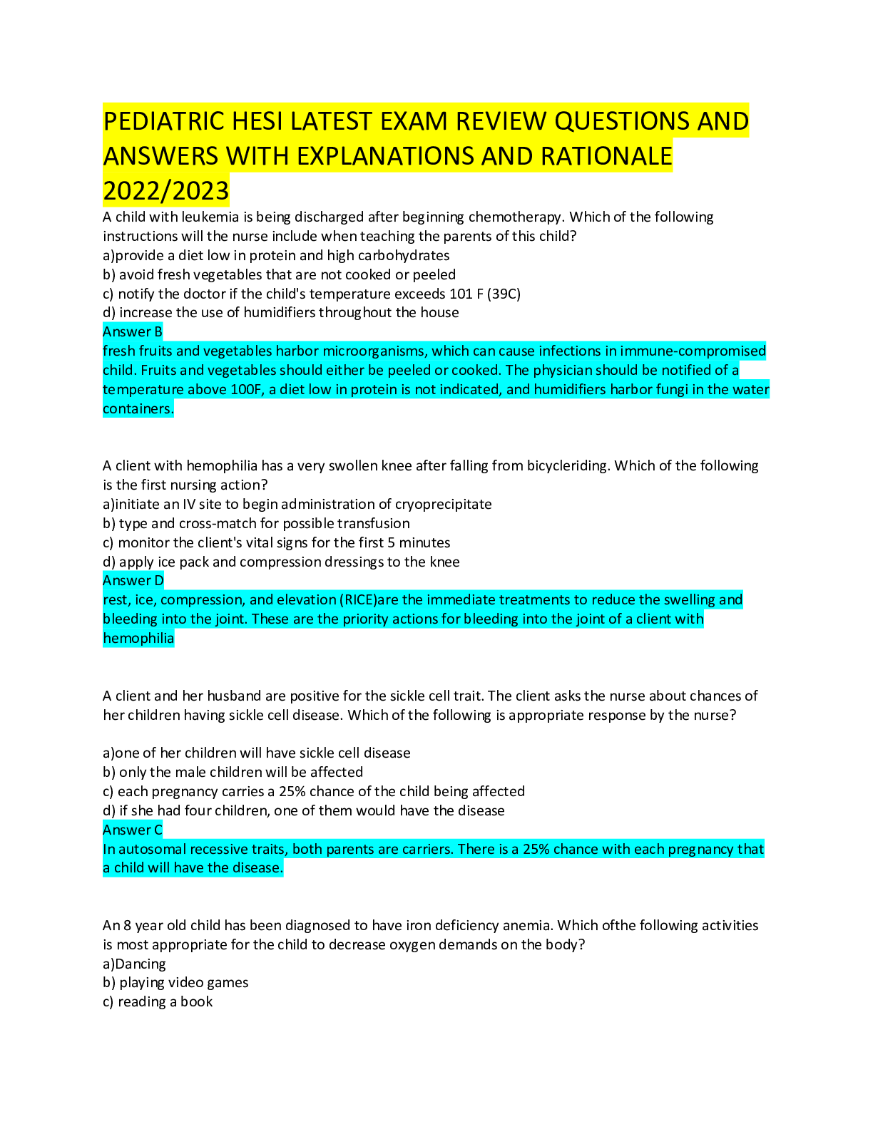 2023 Current Events Review Sheet Answers